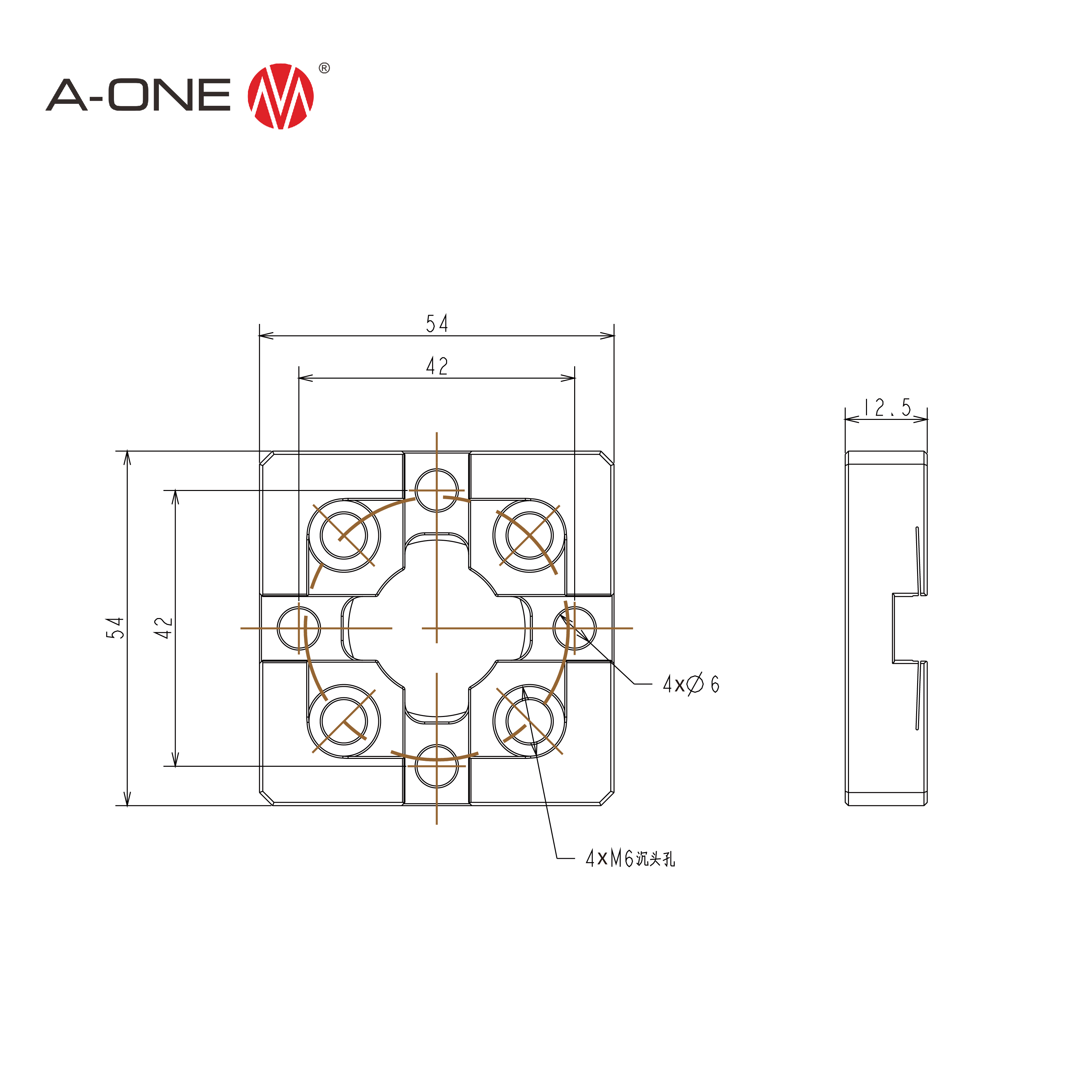 R 54 Plate Centering 54*54 มม. 3A-400108