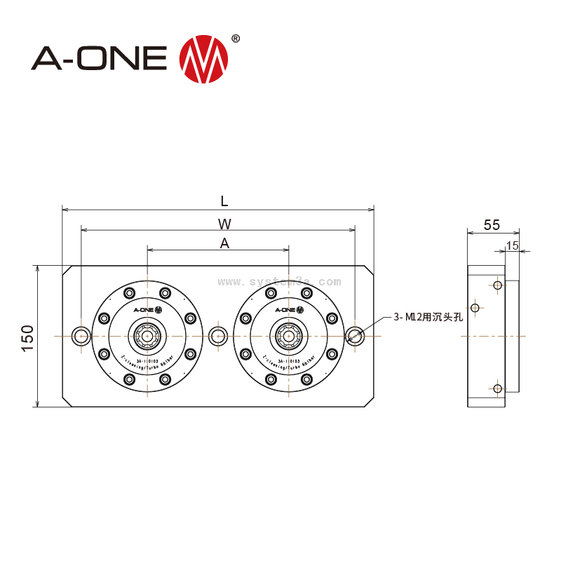 2-fold Zero Point Chuck 3A-110106P/3A-110110P/3A-110111P